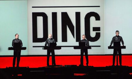 Kraftwerk performing with unique music gear live