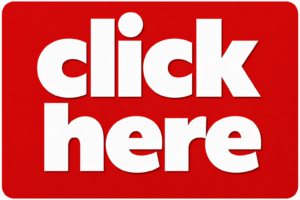 Red rounded button with bold white text 'click here' inviting action, on a red background